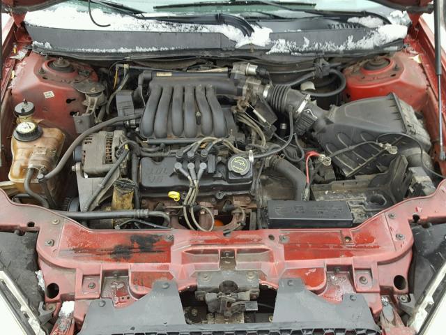 1FAFP52U71A131382 - 2001 FORD TAURUS LX RED photo 7