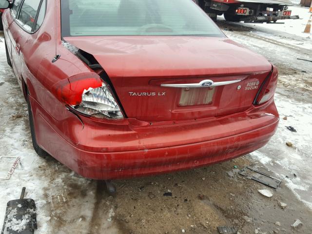 1FAFP52U71A131382 - 2001 FORD TAURUS LX RED photo 9