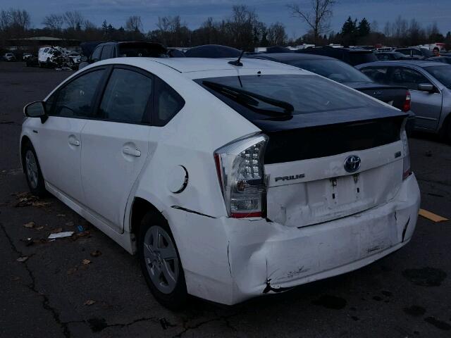 JTDKN3DU6B5331888 - 2011 TOYOTA PRIUS WHITE photo 3