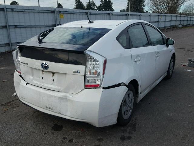 JTDKN3DU6B5331888 - 2011 TOYOTA PRIUS WHITE photo 4