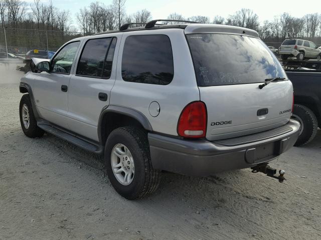 1B4HS38N12F159198 - 2002 DODGE DURANGO SP SILVER photo 3