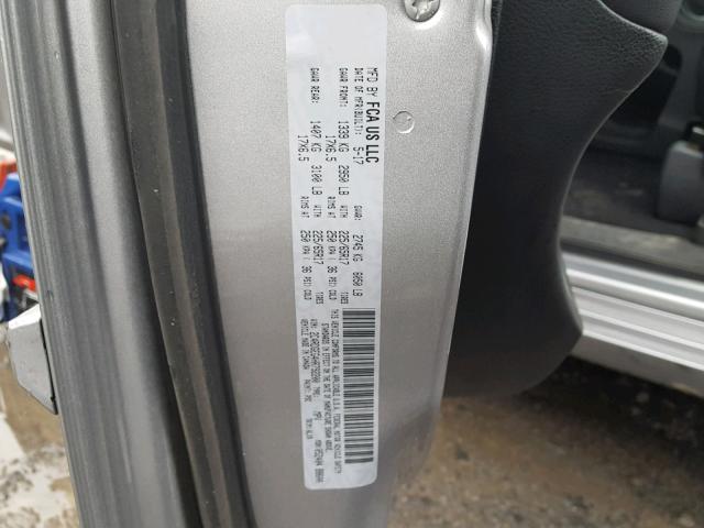 2C4RDGEG4HR792200 - 2017 DODGE GRAND CARA SILVER photo 10