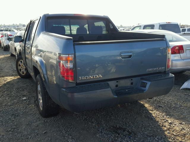 2HJYK16428H514870 - 2008 HONDA RIDGELINE TEAL photo 3