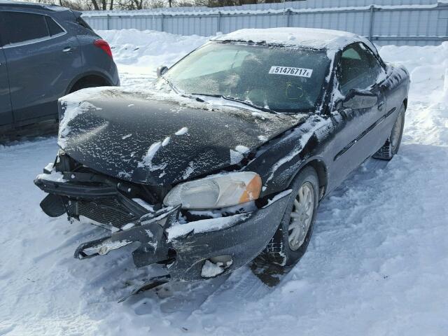 1C3EL55R23N562379 - 2003 CHRYSLER SEBRING LX BLACK photo 2