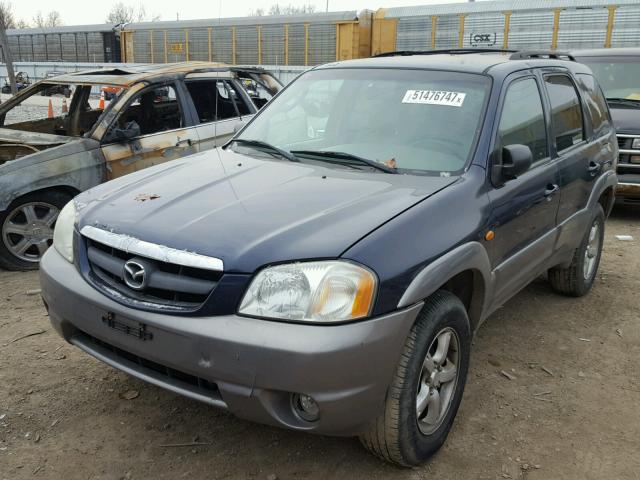 4F2CU08192KM43933 - 2002 MAZDA TRIBUTE LX BLUE photo 2