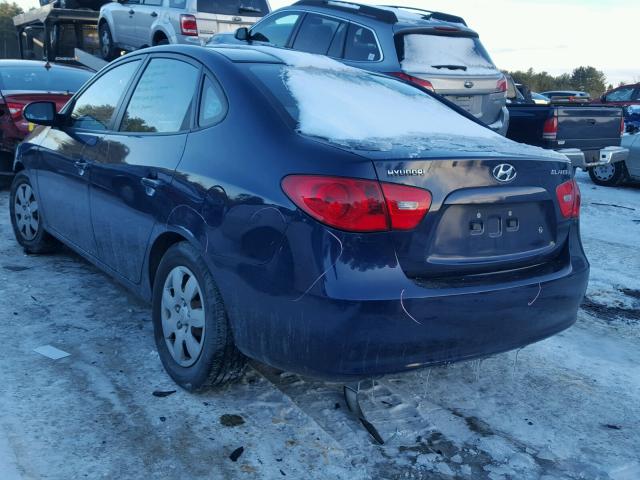 KMHDU46D58U404628 - 2008 HYUNDAI ELANTRA GL BLUE photo 3