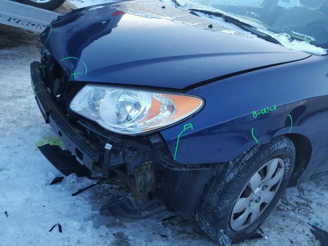 KMHDU46D58U404628 - 2008 HYUNDAI ELANTRA GL BLUE photo 9