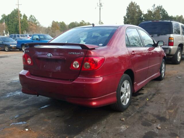 2T1BR32E25C402818 - 2005 TOYOTA COROLLA CE RED photo 4