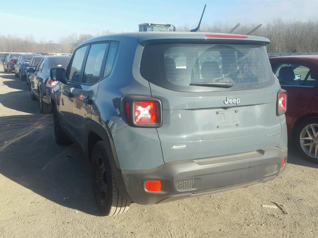 ZACCJAAB5HPF57850 - 2017 JEEP RENEGADE S GRAY photo 3