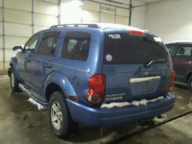 1D4HB48N06F136867 - 2006 DODGE DURANGO SL BLUE photo 3