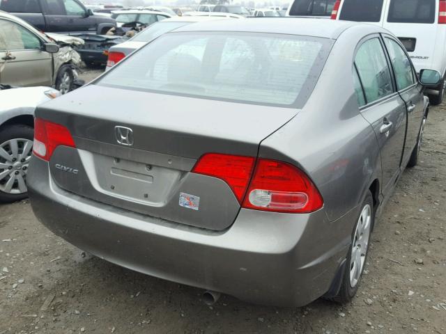 2HGFA16558H527296 - 2008 HONDA CIVIC LX GRAY photo 4