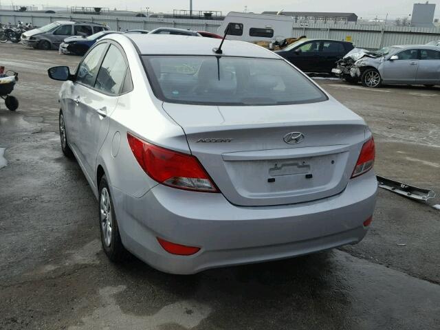 KMHCT4AE2FU854765 - 2015 HYUNDAI ACCENT GLS SILVER photo 3