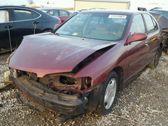 1N4DL01D3YC207301 - 2000 NISSAN ALTIMA XE BURGUNDY photo 2