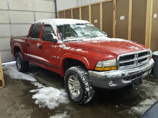 1B7HG48N72S551670 - 2002 DODGE DAKOTA QUA RED photo 1