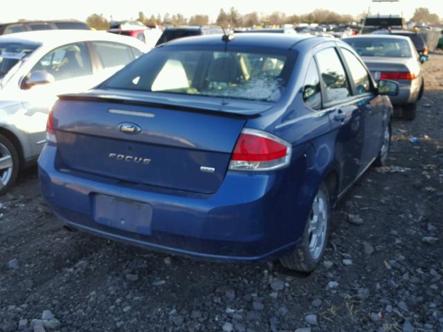 1FAHP35N28W278448 - 2008 FORD FOCUS SE BLUE photo 4