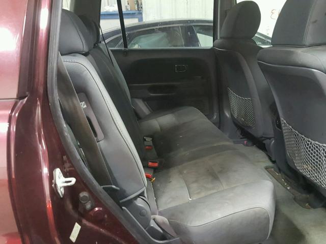 5FNYF28107B042349 - 2007 HONDA PILOT LX BURGUNDY photo 6