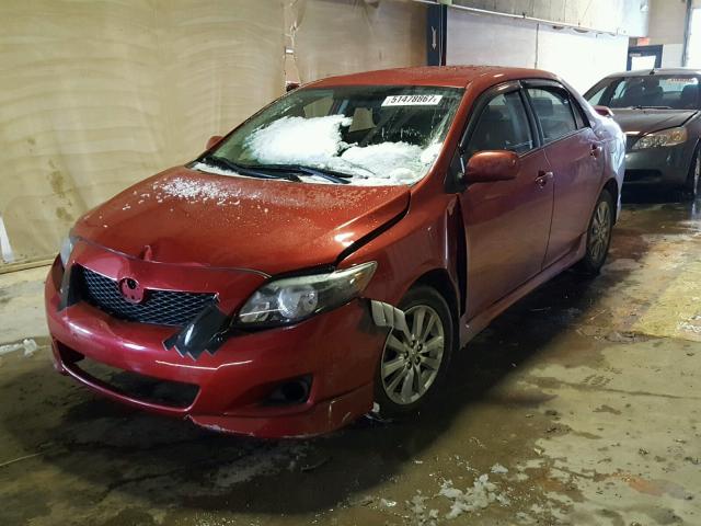 2T1BU4EE8AC232880 - 2010 TOYOTA COROLLA BA RED photo 2