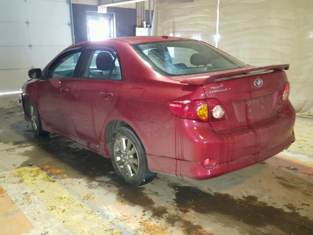 2T1BU4EE8AC232880 - 2010 TOYOTA COROLLA BA RED photo 3