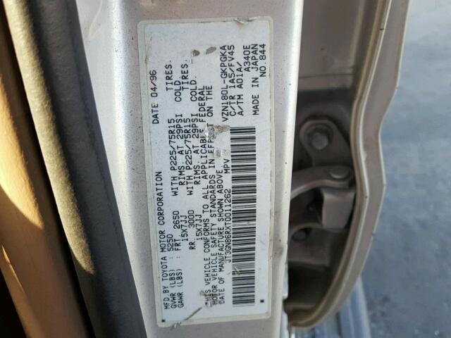 JT3GN86RXT0011262 - 1996 TOYOTA 4RUNNER SR TAN photo 10