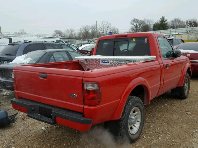 1FTYR10U83PA10000 - 2003 FORD RANGER RED photo 4