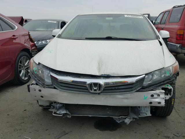 2HGFB2F60CH544415 - 2012 HONDA CIVIC HF WHITE photo 9