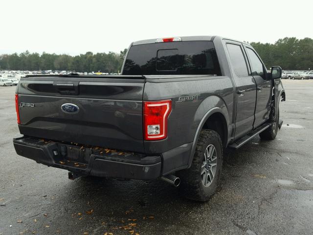 1FTEW1EG5FFC69715 - 2015 FORD F150 SUPER GRAY photo 4