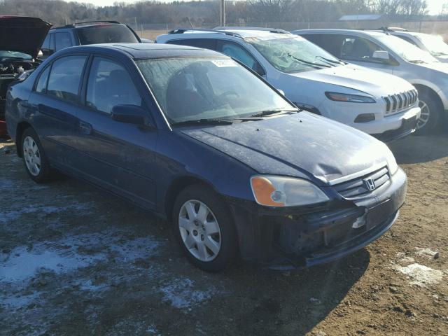 1HGES26722L016218 - 2002 HONDA CIVIC EX BLUE photo 1