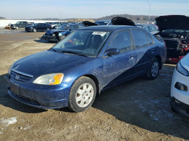 1HGES26722L016218 - 2002 HONDA CIVIC EX BLUE photo 2