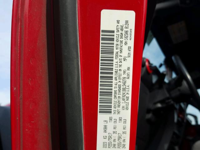 1J4FA24188L546278 - 2008 JEEP WRANGLER X RED photo 10