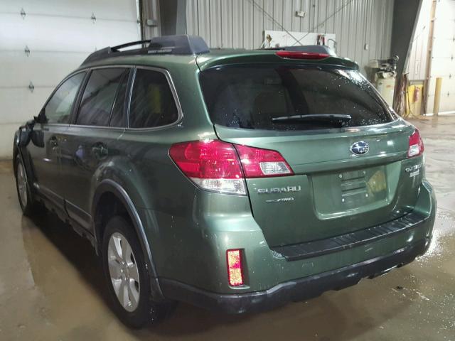 4S4BRBCC2A3349043 - 2010 SUBARU OUTBACK 2. GREEN photo 3