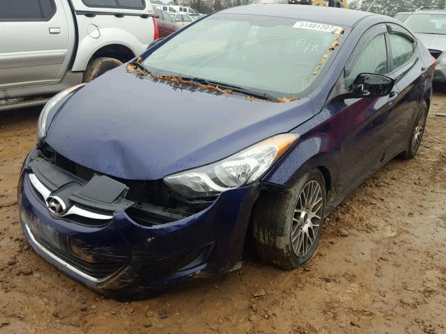 5NPDH4AE0CH077924 - 2012 HYUNDAI ELANTRA GL BLUE photo 2