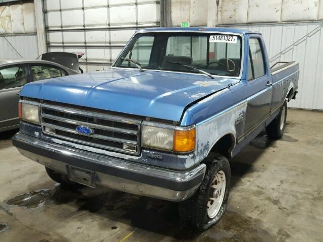 2FTEF26N2LCA61091 - 1990 FORD F250 BLUE photo 2