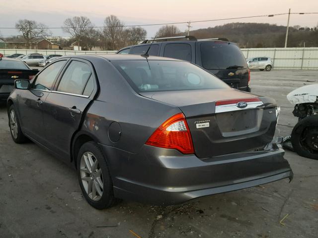 3FAHP0JA3BR140929 - 2011 FORD FUSION SEL GRAY photo 3