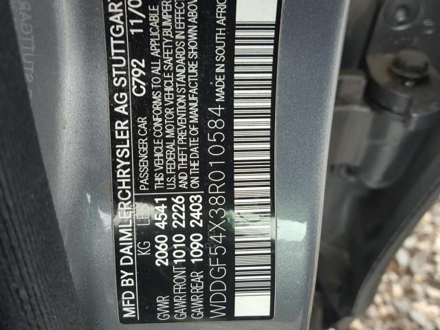 WDDGF54X38R010584 - 2008 MERCEDES-BENZ C 300 GRAY photo 10