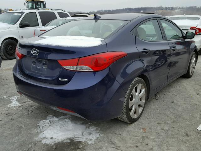 5NPDH4AE1DH153698 - 2013 HYUNDAI ELANTRA GL BLUE photo 4