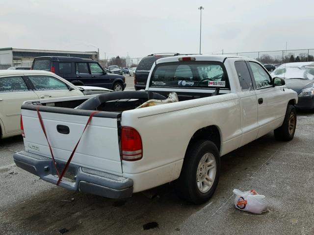 1B7GL22XX1S184378 - 2001 DODGE DAKOTA WHITE photo 4