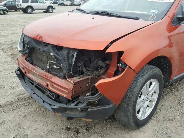 2FMDK38C48BA65211 - 2008 FORD EDGE SEL ORANGE photo 9