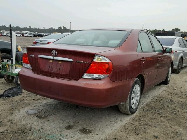 4T1BE32K45U056318 - 2005 TOYOTA CAMRY LE RED photo 4