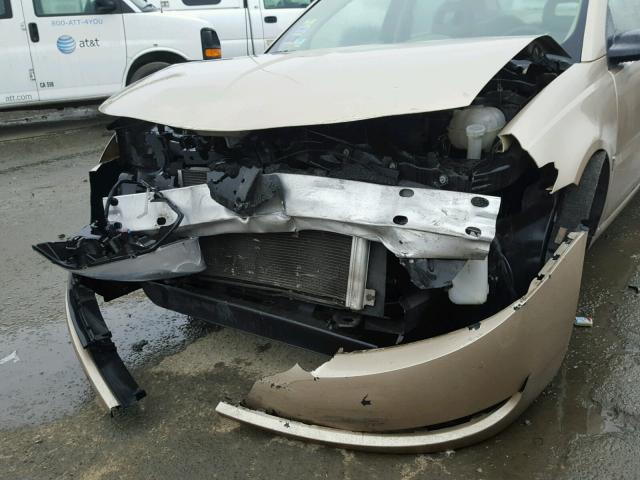 1G8AJ55FX7Z191504 - 2007 SATURN ION LEVEL ოქროსფერი ფოტო 9