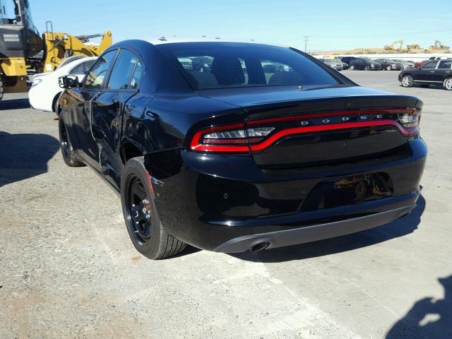 2C3CDXAG9GH272174 - 2016 DODGE CHARGER PO BLACK photo 3