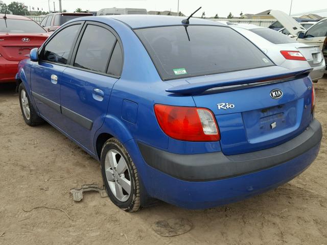 KNADE123886297542 - 2008 KIA RIO BASE BLUE photo 3