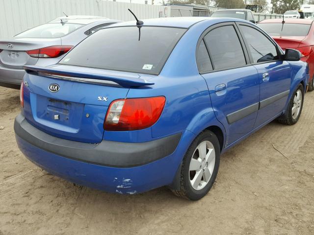 KNADE123886297542 - 2008 KIA RIO BASE BLUE photo 4