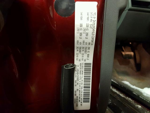 1J8HG48K47C670972 - 2007 JEEP COMMANDER წითელი ფოტო 10