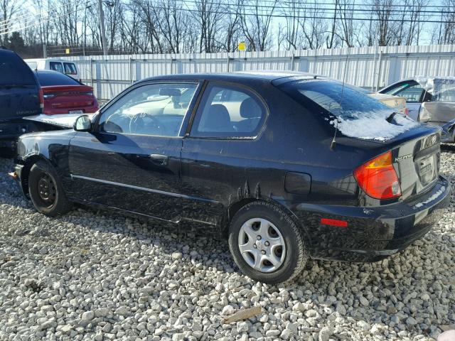 KMHCG35C64U309351 - 2004 HYUNDAI ACCENT GL BLACK photo 3