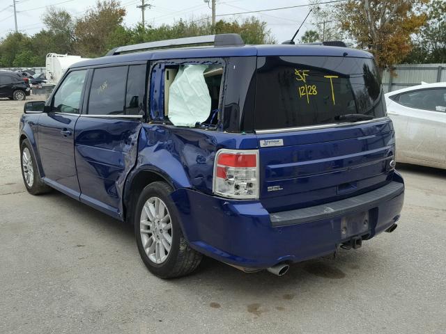 2FMGK5C88DBD06516 - 2013 FORD FLEX SEL أزرق صورة 3