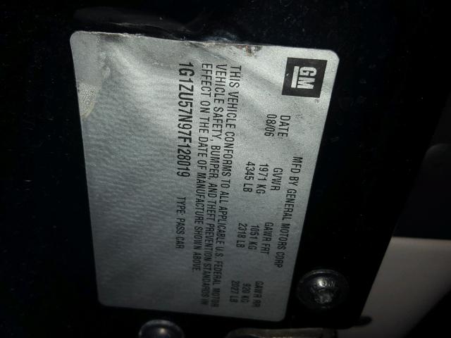 1G1ZU57N97F128019 - 2007 CHEVROLET MALIBU LTZ 黑色 照片 10