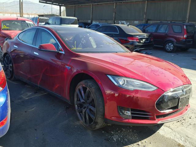 5YJSA1CP5DFP18932 - 2013 TESLA MODEL S RED photo 1