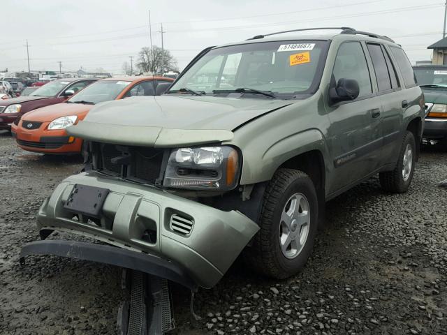 1GNDT13S332156190 - 2003 CHEVROLET TRAILBLAZE GREEN photo 2