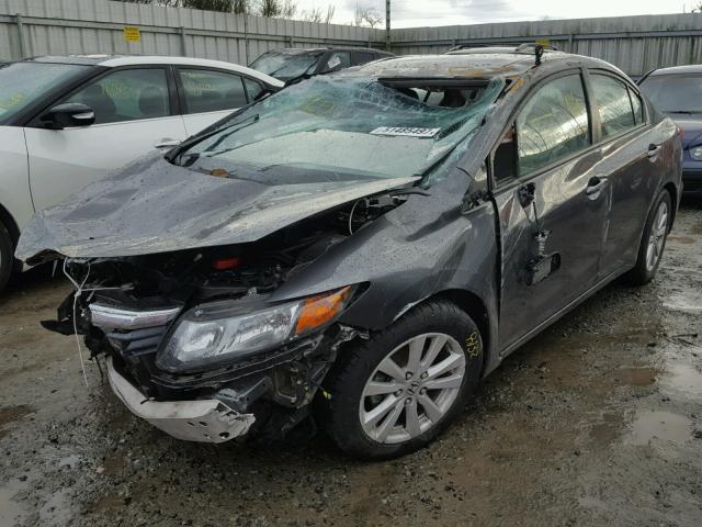 2HGFB2F84CH599967 - 2012 HONDA CIVIC EX GRAY photo 2