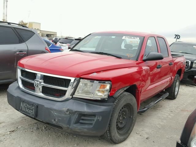 1D7HE38K98S546362 - 2008 DODGE DAKOTA SXT RED photo 2